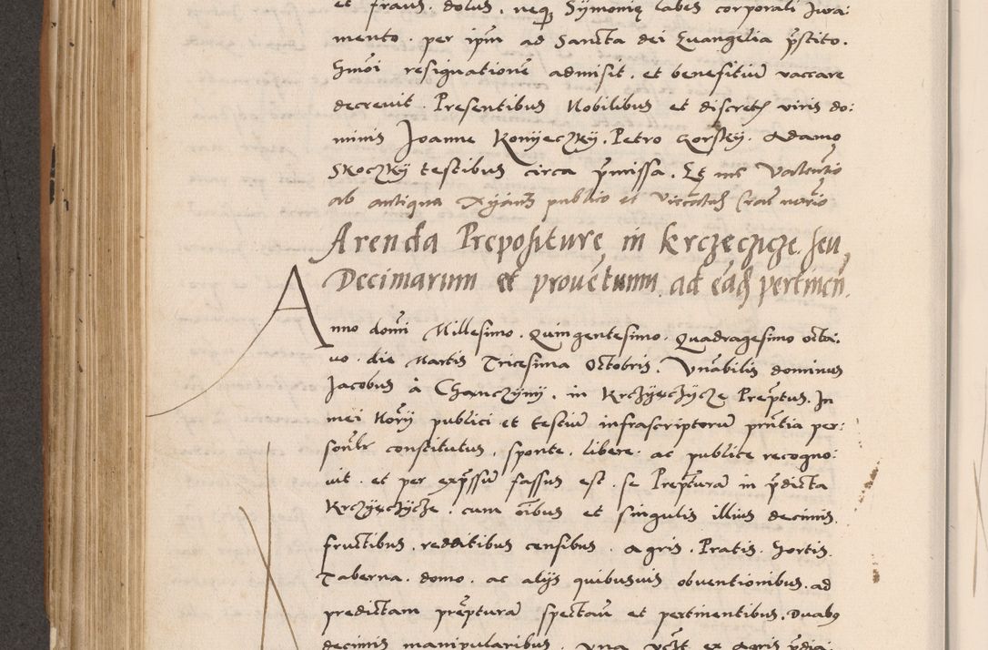 Zdjęcie nr 418 dla obiektu archiwalnego: Acta actorum causarum, sentenciarum tam diffinitivarum quam interlocutoriarum et obligacionum coram reverendo domino Petro Mischkowski custode Kielcensi, canonico vicarioque in spiritualibus generali Cracoviensi ad annum Domini millesimum quingentesimum octavum, cuius indicio est sexta, pontificatus sanctissimi in Christo patris et domini nostri domini Pauli divina providencia pape tercii feliciter moderni, anno coronacionis quarto decimo continuantur
