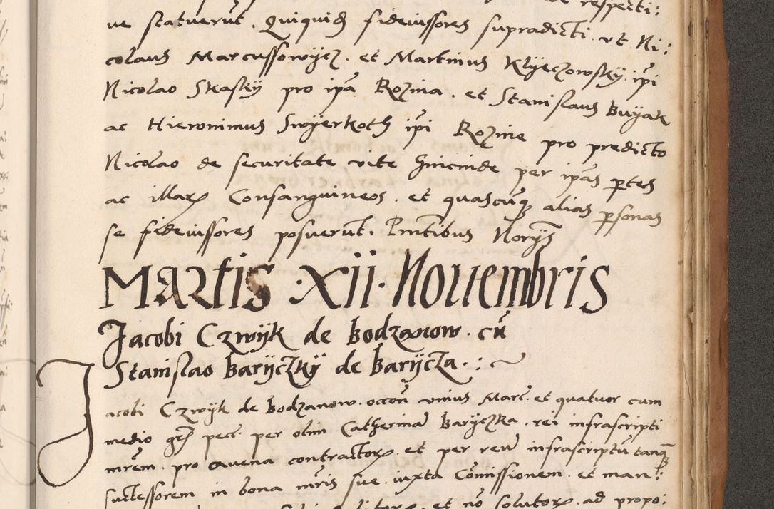 Zdjęcie nr 801 dla obiektu archiwalnego: Acta actorum causarum, sentenciarum tam diffinitivarum quam interlocutoriarum et obligacionum coram reverendo domino Petro Mischkowski custode Kielcensi, canonico vicarioque in spiritualibus generali Cracoviensi ad annum Domini millesimum quingentesimum octavum, cuius indicio est sexta, pontificatus sanctissimi in Christo patris et domini nostri domini Pauli divina providencia pape tercii feliciter moderni, anno coronacionis quarto decimo continuantur