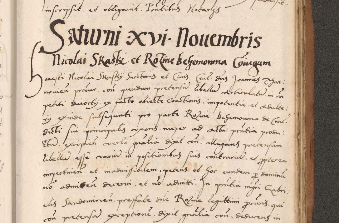 Zdjęcie nr 805 dla obiektu archiwalnego: Acta actorum causarum, sentenciarum tam diffinitivarum quam interlocutoriarum et obligacionum coram reverendo domino Petro Mischkowski custode Kielcensi, canonico vicarioque in spiritualibus generali Cracoviensi ad annum Domini millesimum quingentesimum octavum, cuius indicio est sexta, pontificatus sanctissimi in Christo patris et domini nostri domini Pauli divina providencia pape tercii feliciter moderni, anno coronacionis quarto decimo continuantur