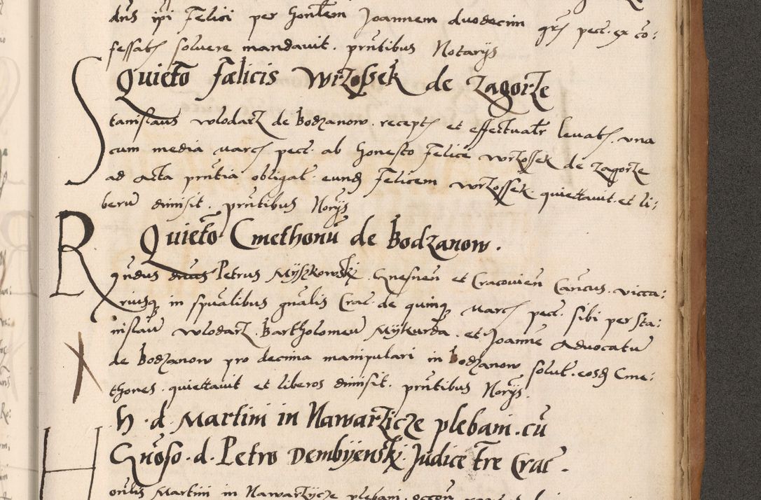 Zdjęcie nr 795 dla obiektu archiwalnego: Acta actorum causarum, sentenciarum tam diffinitivarum quam interlocutoriarum et obligacionum coram reverendo domino Petro Mischkowski custode Kielcensi, canonico vicarioque in spiritualibus generali Cracoviensi ad annum Domini millesimum quingentesimum octavum, cuius indicio est sexta, pontificatus sanctissimi in Christo patris et domini nostri domini Pauli divina providencia pape tercii feliciter moderni, anno coronacionis quarto decimo continuantur
