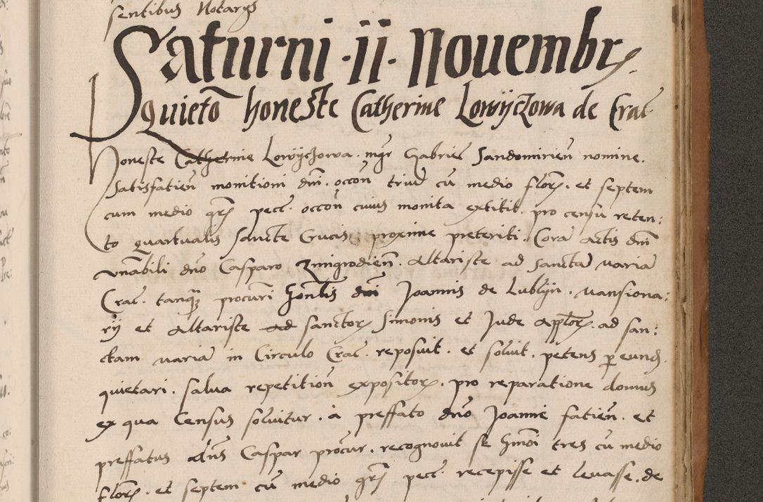 Zdjęcie nr 791 dla obiektu archiwalnego: Acta actorum causarum, sentenciarum tam diffinitivarum quam interlocutoriarum et obligacionum coram reverendo domino Petro Mischkowski custode Kielcensi, canonico vicarioque in spiritualibus generali Cracoviensi ad annum Domini millesimum quingentesimum octavum, cuius indicio est sexta, pontificatus sanctissimi in Christo patris et domini nostri domini Pauli divina providencia pape tercii feliciter moderni, anno coronacionis quarto decimo continuantur