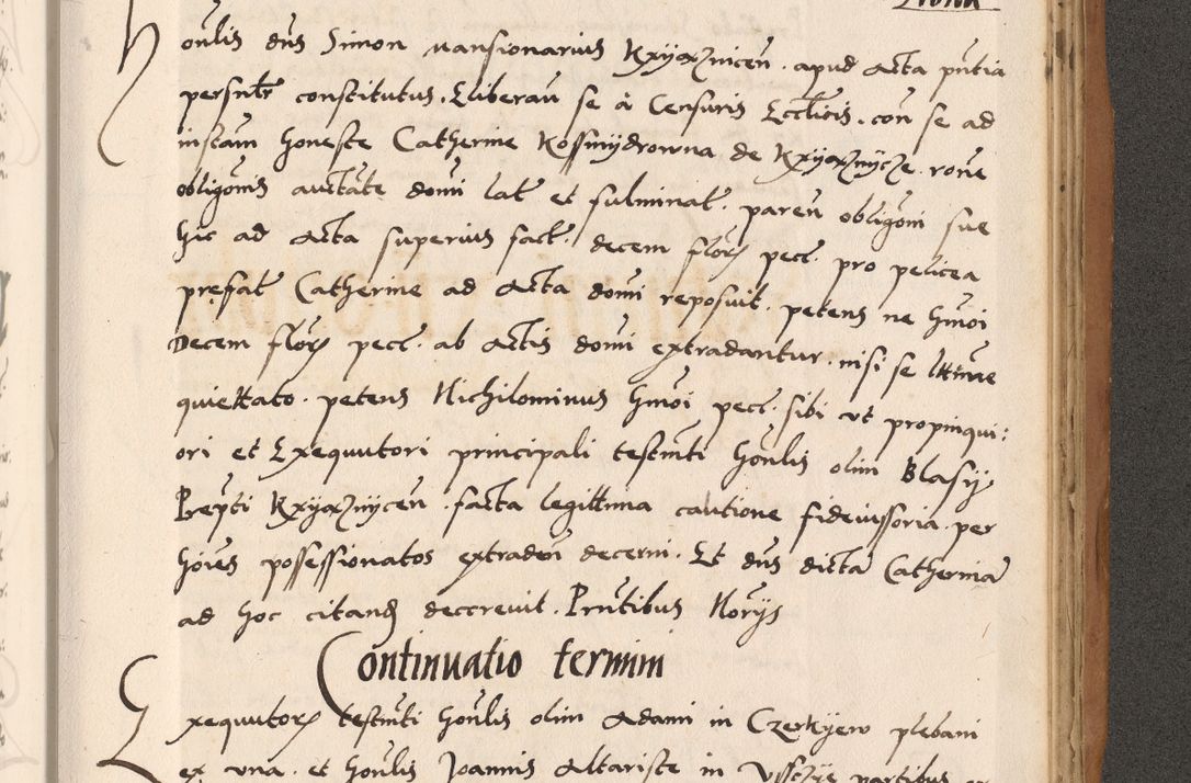 Zdjęcie nr 765 dla obiektu archiwalnego: Acta actorum causarum, sentenciarum tam diffinitivarum quam interlocutoriarum et obligacionum coram reverendo domino Petro Mischkowski custode Kielcensi, canonico vicarioque in spiritualibus generali Cracoviensi ad annum Domini millesimum quingentesimum octavum, cuius indicio est sexta, pontificatus sanctissimi in Christo patris et domini nostri domini Pauli divina providencia pape tercii feliciter moderni, anno coronacionis quarto decimo continuantur