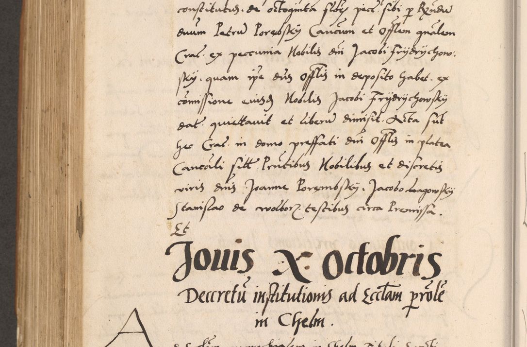 Zdjęcie nr 762 dla obiektu archiwalnego: Acta actorum causarum, sentenciarum tam diffinitivarum quam interlocutoriarum et obligacionum coram reverendo domino Petro Mischkowski custode Kielcensi, canonico vicarioque in spiritualibus generali Cracoviensi ad annum Domini millesimum quingentesimum octavum, cuius indicio est sexta, pontificatus sanctissimi in Christo patris et domini nostri domini Pauli divina providencia pape tercii feliciter moderni, anno coronacionis quarto decimo continuantur