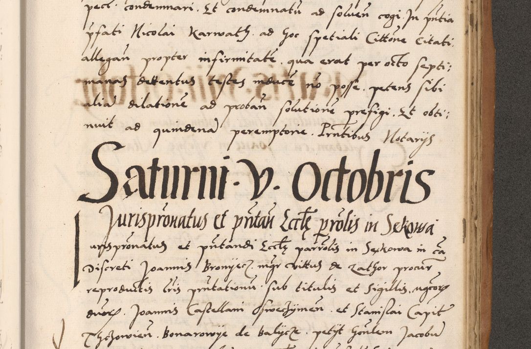Zdjęcie nr 759 dla obiektu archiwalnego: Acta actorum causarum, sentenciarum tam diffinitivarum quam interlocutoriarum et obligacionum coram reverendo domino Petro Mischkowski custode Kielcensi, canonico vicarioque in spiritualibus generali Cracoviensi ad annum Domini millesimum quingentesimum octavum, cuius indicio est sexta, pontificatus sanctissimi in Christo patris et domini nostri domini Pauli divina providencia pape tercii feliciter moderni, anno coronacionis quarto decimo continuantur