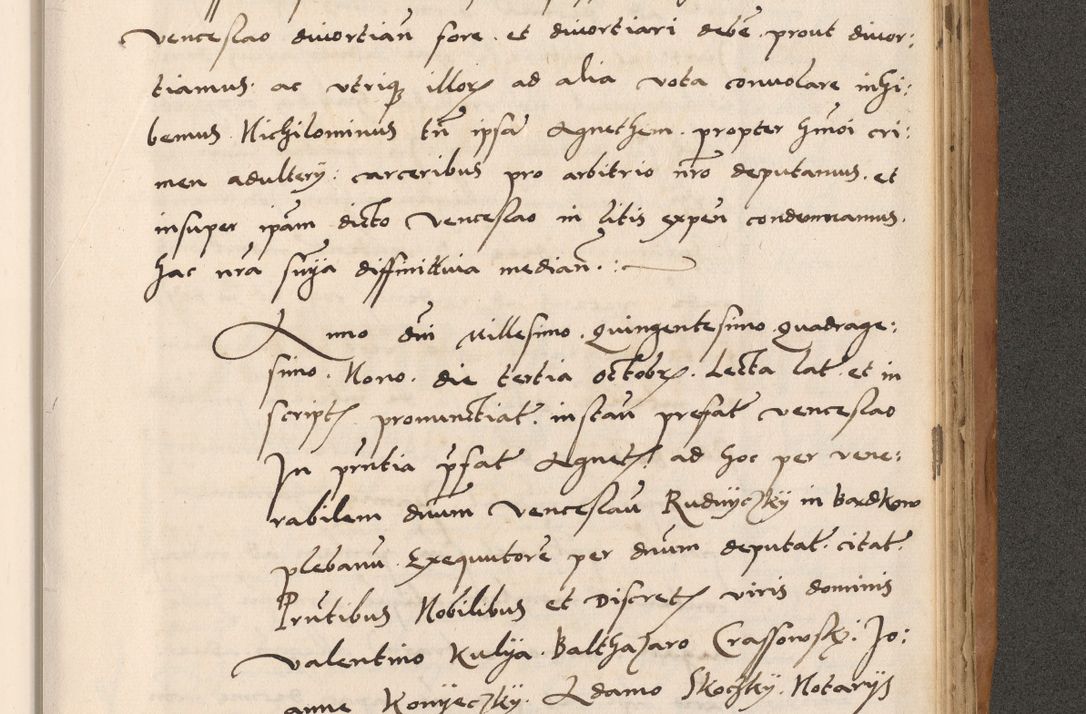 Zdjęcie nr 757 dla obiektu archiwalnego: Acta actorum causarum, sentenciarum tam diffinitivarum quam interlocutoriarum et obligacionum coram reverendo domino Petro Mischkowski custode Kielcensi, canonico vicarioque in spiritualibus generali Cracoviensi ad annum Domini millesimum quingentesimum octavum, cuius indicio est sexta, pontificatus sanctissimi in Christo patris et domini nostri domini Pauli divina providencia pape tercii feliciter moderni, anno coronacionis quarto decimo continuantur
