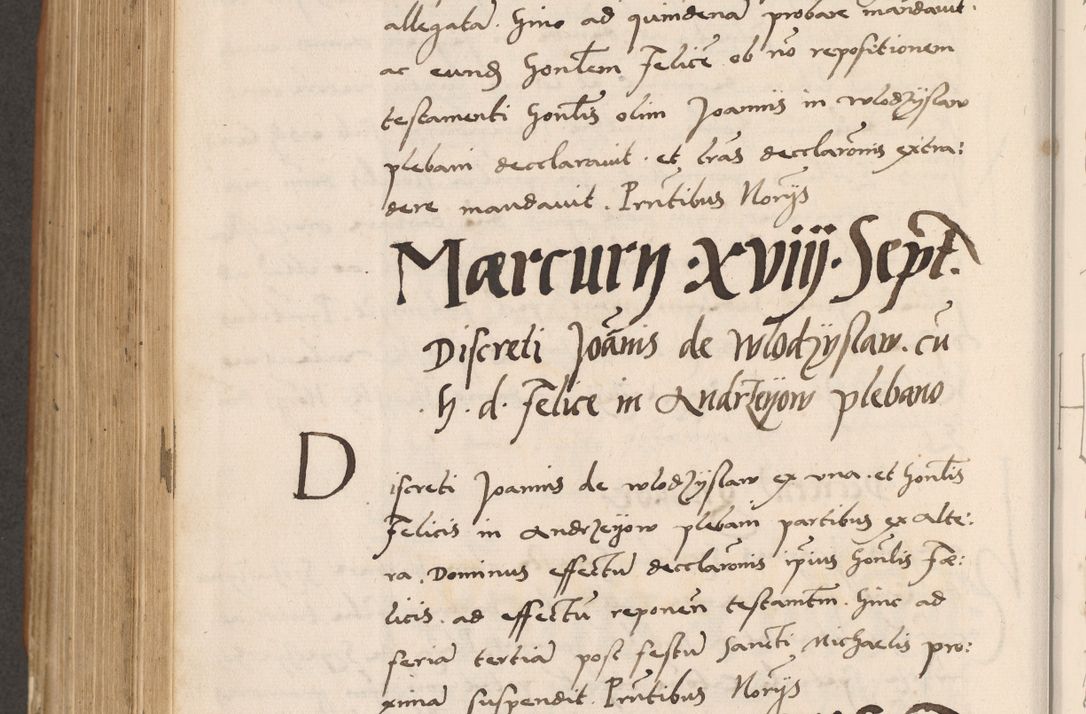 Zdjęcie nr 740 dla obiektu archiwalnego: Acta actorum causarum, sentenciarum tam diffinitivarum quam interlocutoriarum et obligacionum coram reverendo domino Petro Mischkowski custode Kielcensi, canonico vicarioque in spiritualibus generali Cracoviensi ad annum Domini millesimum quingentesimum octavum, cuius indicio est sexta, pontificatus sanctissimi in Christo patris et domini nostri domini Pauli divina providencia pape tercii feliciter moderni, anno coronacionis quarto decimo continuantur