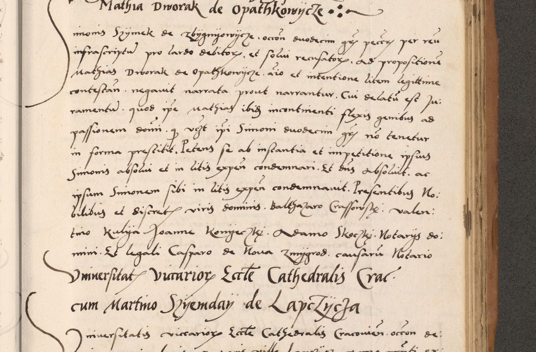 Zdjęcie nr 727 dla obiektu archiwalnego: Acta actorum causarum, sentenciarum tam diffinitivarum quam interlocutoriarum et obligacionum coram reverendo domino Petro Mischkowski custode Kielcensi, canonico vicarioque in spiritualibus generali Cracoviensi ad annum Domini millesimum quingentesimum octavum, cuius indicio est sexta, pontificatus sanctissimi in Christo patris et domini nostri domini Pauli divina providencia pape tercii feliciter moderni, anno coronacionis quarto decimo continuantur