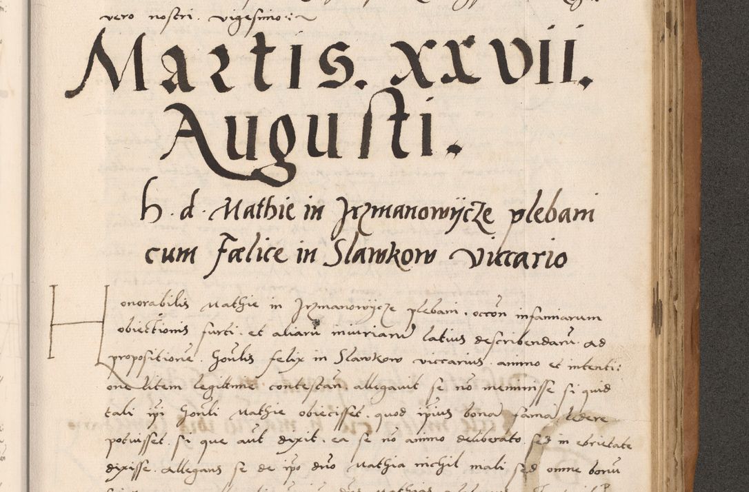 Zdjęcie nr 711 dla obiektu archiwalnego: Acta actorum causarum, sentenciarum tam diffinitivarum quam interlocutoriarum et obligacionum coram reverendo domino Petro Mischkowski custode Kielcensi, canonico vicarioque in spiritualibus generali Cracoviensi ad annum Domini millesimum quingentesimum octavum, cuius indicio est sexta, pontificatus sanctissimi in Christo patris et domini nostri domini Pauli divina providencia pape tercii feliciter moderni, anno coronacionis quarto decimo continuantur