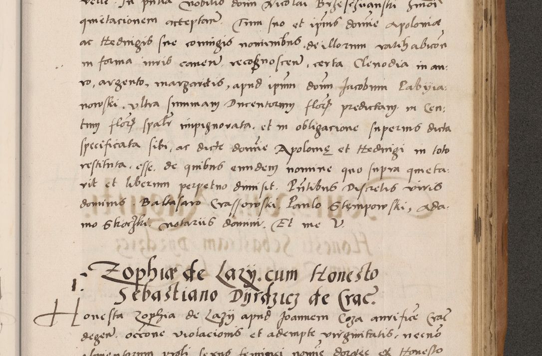 Zdjęcie nr 701 dla obiektu archiwalnego: Acta actorum causarum, sentenciarum tam diffinitivarum quam interlocutoriarum et obligacionum coram reverendo domino Petro Mischkowski custode Kielcensi, canonico vicarioque in spiritualibus generali Cracoviensi ad annum Domini millesimum quingentesimum octavum, cuius indicio est sexta, pontificatus sanctissimi in Christo patris et domini nostri domini Pauli divina providencia pape tercii feliciter moderni, anno coronacionis quarto decimo continuantur