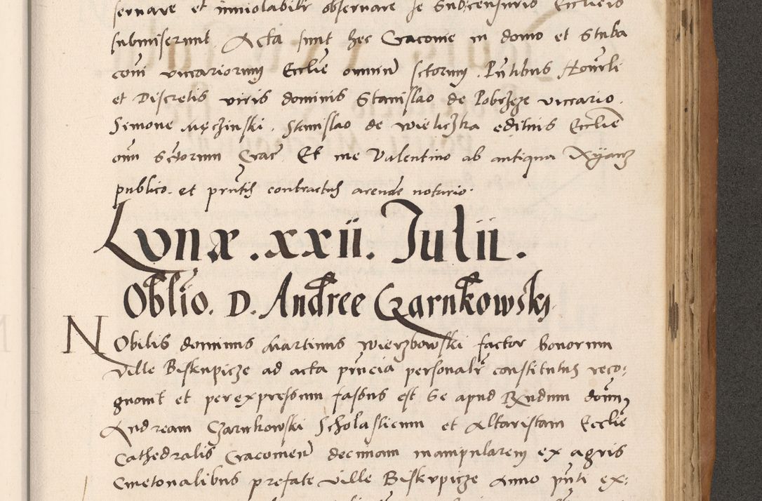 Zdjęcie nr 695 dla obiektu archiwalnego: Acta actorum causarum, sentenciarum tam diffinitivarum quam interlocutoriarum et obligacionum coram reverendo domino Petro Mischkowski custode Kielcensi, canonico vicarioque in spiritualibus generali Cracoviensi ad annum Domini millesimum quingentesimum octavum, cuius indicio est sexta, pontificatus sanctissimi in Christo patris et domini nostri domini Pauli divina providencia pape tercii feliciter moderni, anno coronacionis quarto decimo continuantur