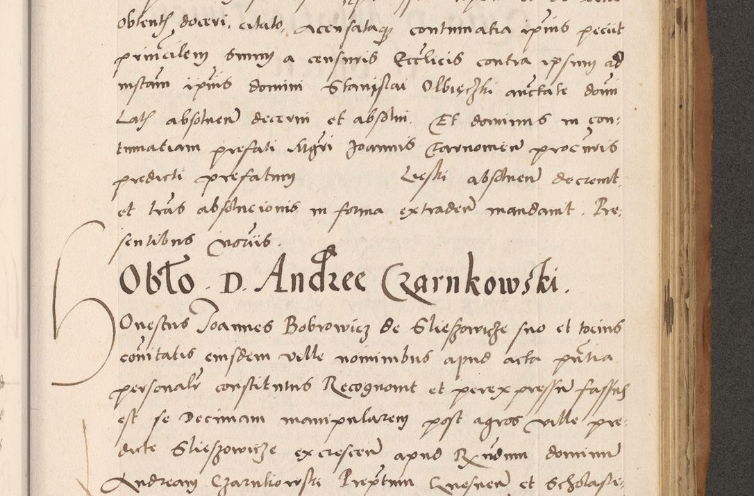 Zdjęcie nr 689 dla obiektu archiwalnego: Acta actorum causarum, sentenciarum tam diffinitivarum quam interlocutoriarum et obligacionum coram reverendo domino Petro Mischkowski custode Kielcensi, canonico vicarioque in spiritualibus generali Cracoviensi ad annum Domini millesimum quingentesimum octavum, cuius indicio est sexta, pontificatus sanctissimi in Christo patris et domini nostri domini Pauli divina providencia pape tercii feliciter moderni, anno coronacionis quarto decimo continuantur