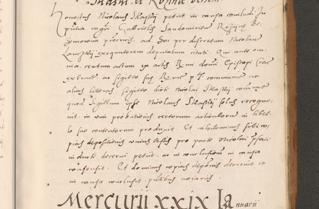 Zdjęcie nr 913 dla obiektu archiwalnego: Acta actorum causarum, sentenciarum tam diffinitivarum quam interlocutoriarum et obligacionum coram reverendo domino Petro Mischkowski custode Kielcensi, canonico vicarioque in spiritualibus generali Cracoviensi ad annum Domini millesimum quingentesimum octavum, cuius indicio est sexta, pontificatus sanctissimi in Christo patris et domini nostri domini Pauli divina providencia pape tercii feliciter moderni, anno coronacionis quarto decimo continuantur