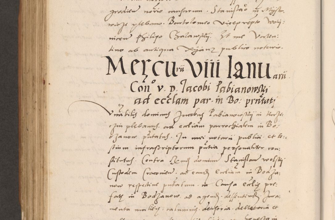 Zdjęcie nr 874 dla obiektu archiwalnego: Acta actorum causarum, sentenciarum tam diffinitivarum quam interlocutoriarum et obligacionum coram reverendo domino Petro Mischkowski custode Kielcensi, canonico vicarioque in spiritualibus generali Cracoviensi ad annum Domini millesimum quingentesimum octavum, cuius indicio est sexta, pontificatus sanctissimi in Christo patris et domini nostri domini Pauli divina providencia pape tercii feliciter moderni, anno coronacionis quarto decimo continuantur