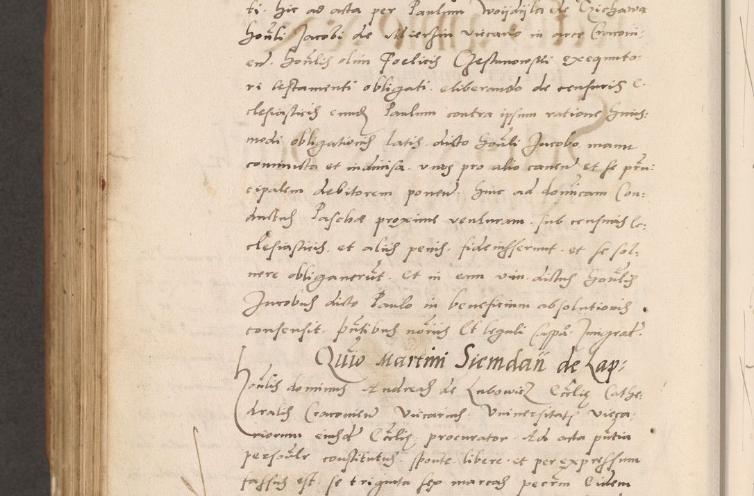 Zdjęcie nr 864 dla obiektu archiwalnego: Acta actorum causarum, sentenciarum tam diffinitivarum quam interlocutoriarum et obligacionum coram reverendo domino Petro Mischkowski custode Kielcensi, canonico vicarioque in spiritualibus generali Cracoviensi ad annum Domini millesimum quingentesimum octavum, cuius indicio est sexta, pontificatus sanctissimi in Christo patris et domini nostri domini Pauli divina providencia pape tercii feliciter moderni, anno coronacionis quarto decimo continuantur