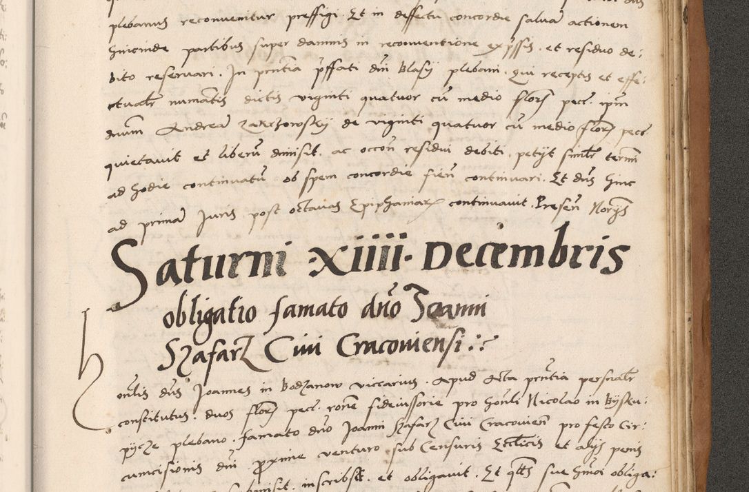 Zdjęcie nr 853 dla obiektu archiwalnego: Acta actorum causarum, sentenciarum tam diffinitivarum quam interlocutoriarum et obligacionum coram reverendo domino Petro Mischkowski custode Kielcensi, canonico vicarioque in spiritualibus generali Cracoviensi ad annum Domini millesimum quingentesimum octavum, cuius indicio est sexta, pontificatus sanctissimi in Christo patris et domini nostri domini Pauli divina providencia pape tercii feliciter moderni, anno coronacionis quarto decimo continuantur