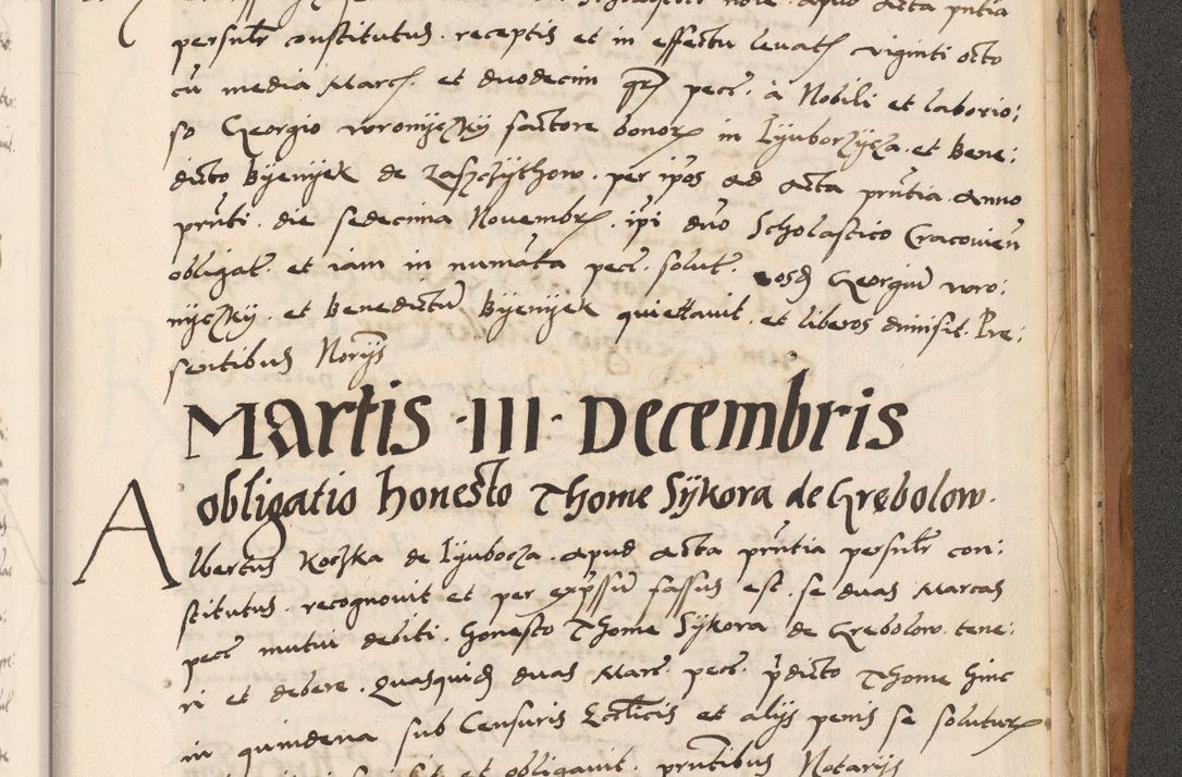 Zdjęcie nr 827 dla obiektu archiwalnego: Acta actorum causarum, sentenciarum tam diffinitivarum quam interlocutoriarum et obligacionum coram reverendo domino Petro Mischkowski custode Kielcensi, canonico vicarioque in spiritualibus generali Cracoviensi ad annum Domini millesimum quingentesimum octavum, cuius indicio est sexta, pontificatus sanctissimi in Christo patris et domini nostri domini Pauli divina providencia pape tercii feliciter moderni, anno coronacionis quarto decimo continuantur