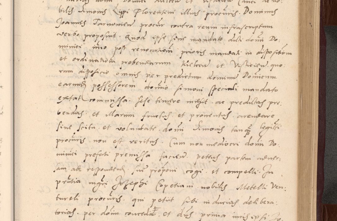 Zdjęcie nr 129 dla obiektu archiwalnego: Acta actorum causarum, sententiarum tam diffinitivarum quam interlocutoriarum et obligationum, quietationum ac constitutionum procuratorum coram reverendo domino Petro Mischkowsky Gneznensi et Cracoviensi canonico vicarique in spiritualibus Cracoviensi generali ad annum Domini MDLᵐᵘᵐ, cuius indicio est octava, pontificatus post mortem sanctissimi in Christo patris et domini nostri domini Pauli divina providencia pape III anno XVIᵐᵒ defuncti vacante, Regni vero serennissimi principis et domini Sigismundi Augusti Dei gratia Regis Poloniae, Magni Ducis Litwaniae, Russie, Prussie, Mazowie etc. domini et haeredis, anno XXIᵒ foeliciter continuantur