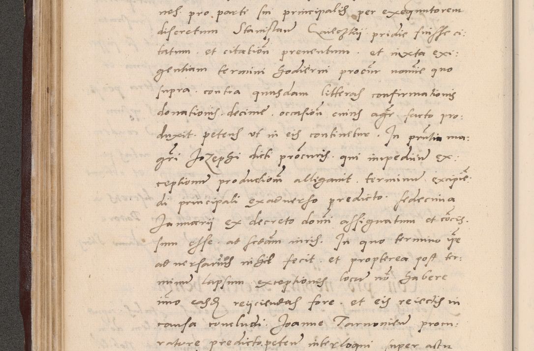 Zdjęcie nr 128 dla obiektu archiwalnego: Acta actorum causarum, sententiarum tam diffinitivarum quam interlocutoriarum et obligationum, quietationum ac constitutionum procuratorum coram reverendo domino Petro Mischkowsky Gneznensi et Cracoviensi canonico vicarique in spiritualibus Cracoviensi generali ad annum Domini MDLᵐᵘᵐ, cuius indicio est octava, pontificatus post mortem sanctissimi in Christo patris et domini nostri domini Pauli divina providencia pape III anno XVIᵐᵒ defuncti vacante, Regni vero serennissimi principis et domini Sigismundi Augusti Dei gratia Regis Poloniae, Magni Ducis Litwaniae, Russie, Prussie, Mazowie etc. domini et haeredis, anno XXIᵒ foeliciter continuantur