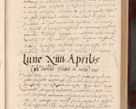 Zdjęcie nr 113 dla obiektu archiwalnego: Acta actorum causarum, sententiarum tam diffinitivarum quam interlocutoriarum et obligationum, quietationum ac constitutionum procuratorum coram reverendo domino Petro Mischkowsky Gneznensi et Cracoviensi canonico vicarique in spiritualibus Cracoviensi generali ad annum Domini MDLᵐᵘᵐ, cuius indicio est octava, pontificatus post mortem sanctissimi in Christo patris et domini nostri domini Pauli divina providencia pape III anno XVIᵐᵒ defuncti vacante, Regni vero serennissimi principis et domini Sigismundi Augusti Dei gratia Regis Poloniae, Magni Ducis Litwaniae, Russie, Prussie, Mazowie etc. domini et haeredis, anno XXIᵒ foeliciter continuantur
