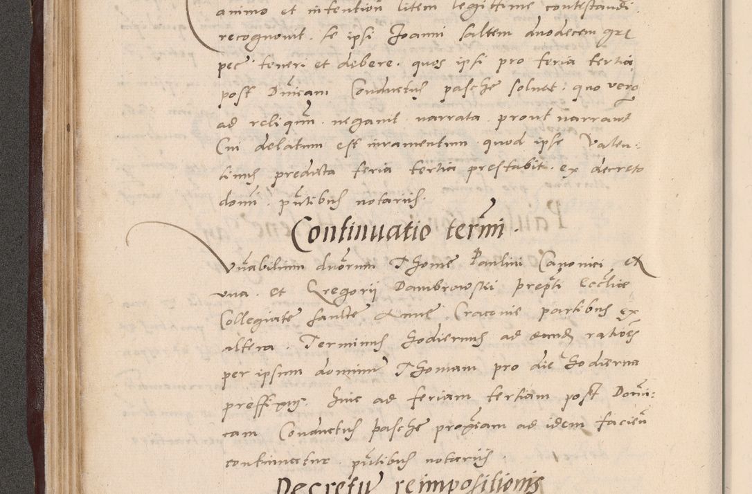 Zdjęcie nr 102 dla obiektu archiwalnego: Acta actorum causarum, sententiarum tam diffinitivarum quam interlocutoriarum et obligationum, quietationum ac constitutionum procuratorum coram reverendo domino Petro Mischkowsky Gneznensi et Cracoviensi canonico vicarique in spiritualibus Cracoviensi generali ad annum Domini MDLᵐᵘᵐ, cuius indicio est octava, pontificatus post mortem sanctissimi in Christo patris et domini nostri domini Pauli divina providencia pape III anno XVIᵐᵒ defuncti vacante, Regni vero serennissimi principis et domini Sigismundi Augusti Dei gratia Regis Poloniae, Magni Ducis Litwaniae, Russie, Prussie, Mazowie etc. domini et haeredis, anno XXIᵒ foeliciter continuantur