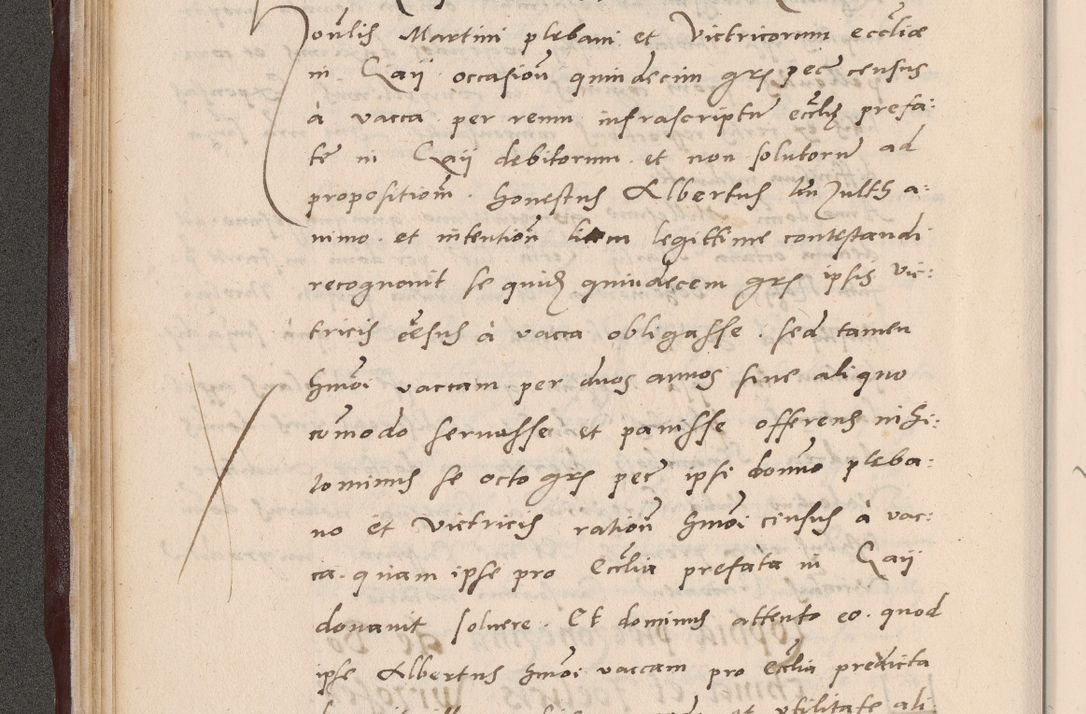 Zdjęcie nr 66 dla obiektu archiwalnego: Acta actorum causarum, sententiarum tam diffinitivarum quam interlocutoriarum et obligationum, quietationum ac constitutionum procuratorum coram reverendo domino Petro Mischkowsky Gneznensi et Cracoviensi canonico vicarique in spiritualibus Cracoviensi generali ad annum Domini MDLᵐᵘᵐ, cuius indicio est octava, pontificatus post mortem sanctissimi in Christo patris et domini nostri domini Pauli divina providencia pape III anno XVIᵐᵒ defuncti vacante, Regni vero serennissimi principis et domini Sigismundi Augusti Dei gratia Regis Poloniae, Magni Ducis Litwaniae, Russie, Prussie, Mazowie etc. domini et haeredis, anno XXIᵒ foeliciter continuantur
