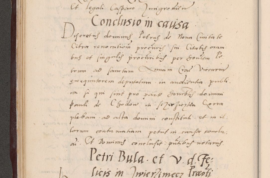 Zdjęcie nr 40 dla obiektu archiwalnego: Acta actorum causarum, sententiarum tam diffinitivarum quam interlocutoriarum et obligationum, quietationum ac constitutionum procuratorum coram reverendo domino Petro Mischkowsky Gneznensi et Cracoviensi canonico vicarique in spiritualibus Cracoviensi generali ad annum Domini MDLᵐᵘᵐ, cuius indicio est octava, pontificatus post mortem sanctissimi in Christo patris et domini nostri domini Pauli divina providencia pape III anno XVIᵐᵒ defuncti vacante, Regni vero serennissimi principis et domini Sigismundi Augusti Dei gratia Regis Poloniae, Magni Ducis Litwaniae, Russie, Prussie, Mazowie etc. domini et haeredis, anno XXIᵒ foeliciter continuantur
