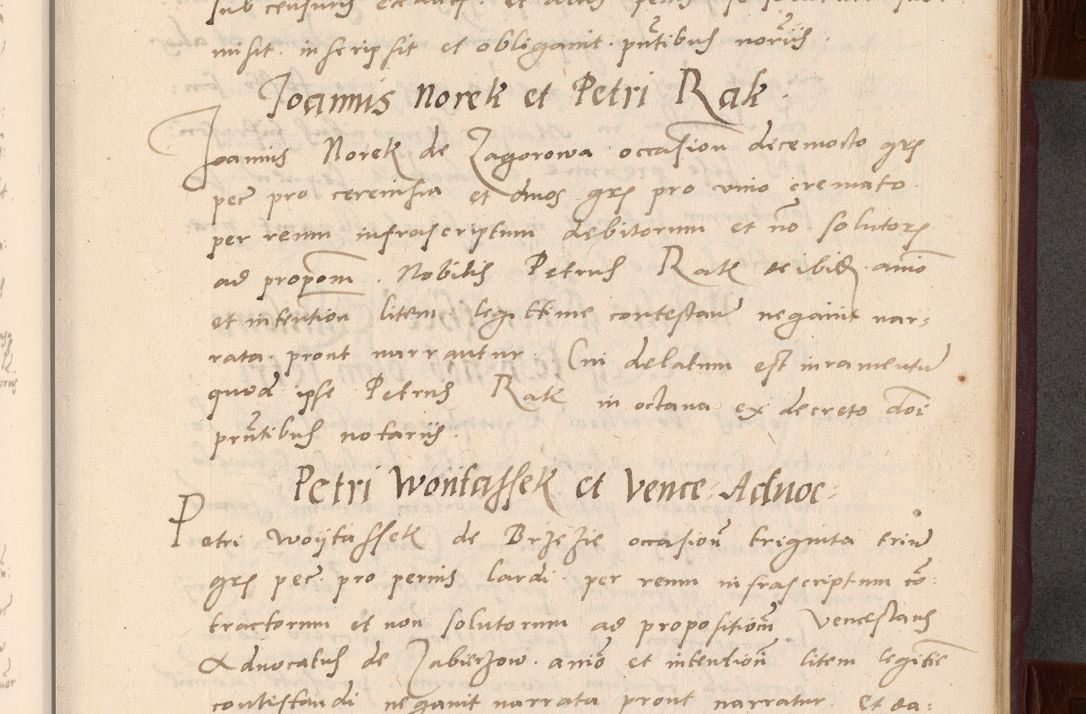 Zdjęcie nr 33 dla obiektu archiwalnego: Acta actorum causarum, sententiarum tam diffinitivarum quam interlocutoriarum et obligationum, quietationum ac constitutionum procuratorum coram reverendo domino Petro Mischkowsky Gneznensi et Cracoviensi canonico vicarique in spiritualibus Cracoviensi generali ad annum Domini MDLᵐᵘᵐ, cuius indicio est octava, pontificatus post mortem sanctissimi in Christo patris et domini nostri domini Pauli divina providencia pape III anno XVIᵐᵒ defuncti vacante, Regni vero serennissimi principis et domini Sigismundi Augusti Dei gratia Regis Poloniae, Magni Ducis Litwaniae, Russie, Prussie, Mazowie etc. domini et haeredis, anno XXIᵒ foeliciter continuantur