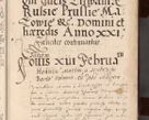 Zdjęcie nr 7 dla obiektu archiwalnego: Acta actorum causarum, sententiarum tam diffinitivarum quam interlocutoriarum et obligationum, quietationum ac constitutionum procuratorum coram reverendo domino Petro Mischkowsky Gneznensi et Cracoviensi canonico vicarique in spiritualibus Cracoviensi generali ad annum Domini MDLᵐᵘᵐ, cuius indicio est octava, pontificatus post mortem sanctissimi in Christo patris et domini nostri domini Pauli divina providencia pape III anno XVIᵐᵒ defuncti vacante, Regni vero serennissimi principis et domini Sigismundi Augusti Dei gratia Regis Poloniae, Magni Ducis Litwaniae, Russie, Prussie, Mazowie etc. domini et haeredis, anno XXIᵒ foeliciter continuantur