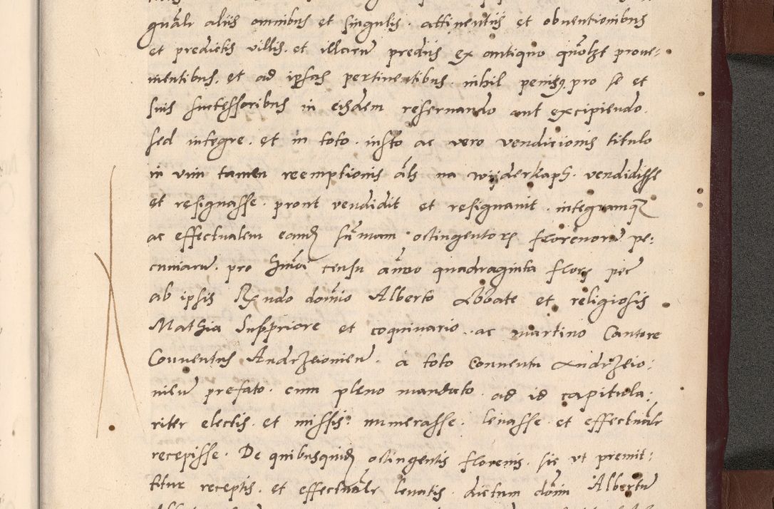 Zdjęcie nr 405 dla obiektu archiwalnego: Acta actorum causarum, sententiarum tam diffinitivarum quam interlocutoriarum et obligationum, quietationum ac constitutionum procuratorum coram reverendo domino Petro Mischkowsky Gneznensi et Cracoviensi canonico vicarique in spiritualibus Cracoviensi generali ad annum Domini MDLᵐᵘᵐ, cuius indicio est octava, pontificatus post mortem sanctissimi in Christo patris et domini nostri domini Pauli divina providencia pape III anno XVIᵐᵒ defuncti vacante, Regni vero serennissimi principis et domini Sigismundi Augusti Dei gratia Regis Poloniae, Magni Ducis Litwaniae, Russie, Prussie, Mazowie etc. domini et haeredis, anno XXIᵒ foeliciter continuantur