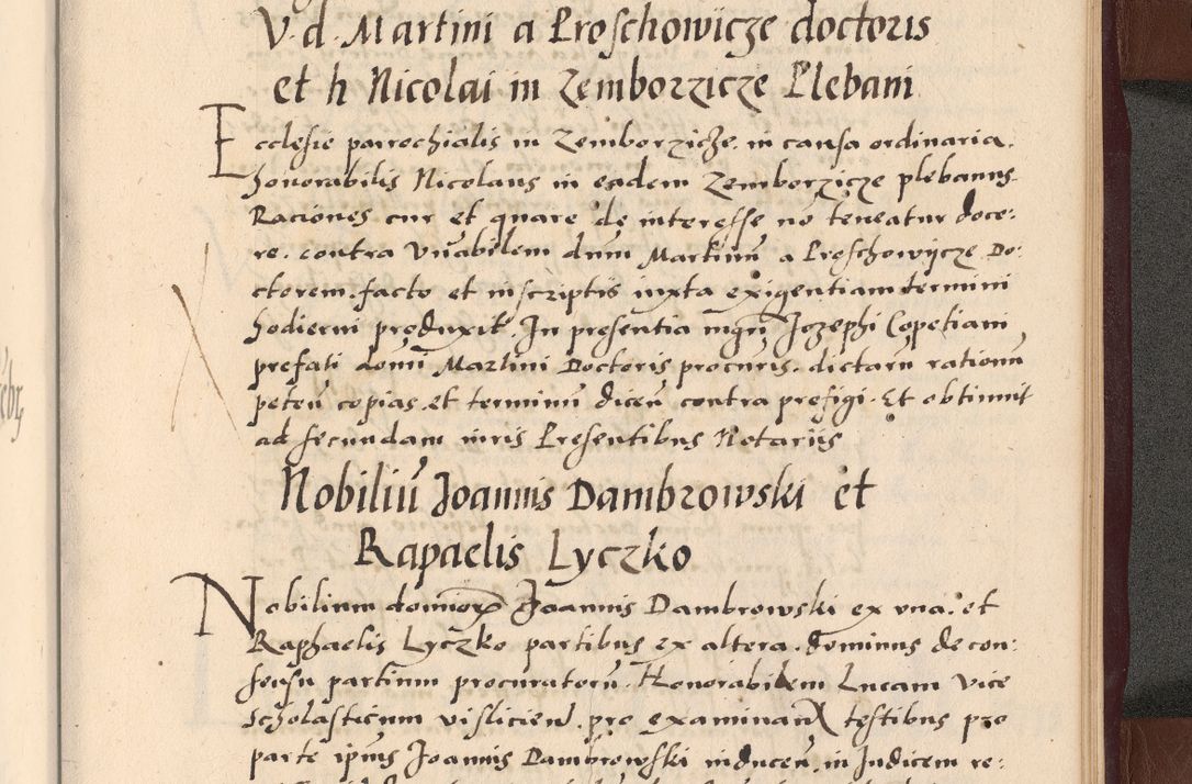 Zdjęcie nr 367 dla obiektu archiwalnego: Acta actorum causarum, sententiarum tam diffinitivarum quam interlocutoriarum et obligationum, quietationum ac constitutionum procuratorum coram reverendo domino Petro Mischkowsky Gneznensi et Cracoviensi canonico vicarique in spiritualibus Cracoviensi generali ad annum Domini MDLᵐᵘᵐ, cuius indicio est octava, pontificatus post mortem sanctissimi in Christo patris et domini nostri domini Pauli divina providencia pape III anno XVIᵐᵒ defuncti vacante, Regni vero serennissimi principis et domini Sigismundi Augusti Dei gratia Regis Poloniae, Magni Ducis Litwaniae, Russie, Prussie, Mazowie etc. domini et haeredis, anno XXIᵒ foeliciter continuantur