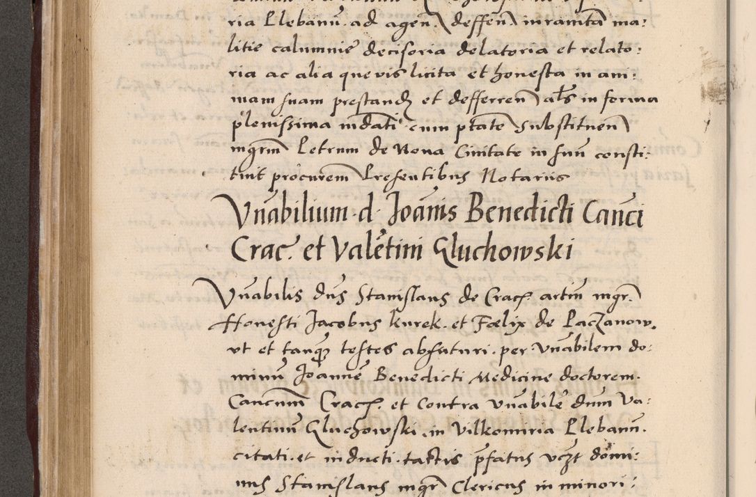 Zdjęcie nr 336 dla obiektu archiwalnego: Acta actorum causarum, sententiarum tam diffinitivarum quam interlocutoriarum et obligationum, quietationum ac constitutionum procuratorum coram reverendo domino Petro Mischkowsky Gneznensi et Cracoviensi canonico vicarique in spiritualibus Cracoviensi generali ad annum Domini MDLᵐᵘᵐ, cuius indicio est octava, pontificatus post mortem sanctissimi in Christo patris et domini nostri domini Pauli divina providencia pape III anno XVIᵐᵒ defuncti vacante, Regni vero serennissimi principis et domini Sigismundi Augusti Dei gratia Regis Poloniae, Magni Ducis Litwaniae, Russie, Prussie, Mazowie etc. domini et haeredis, anno XXIᵒ foeliciter continuantur