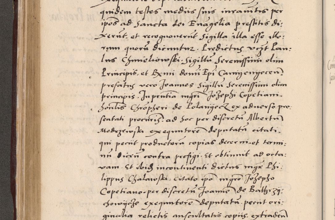 Zdjęcie nr 334 dla obiektu archiwalnego: Acta actorum causarum, sententiarum tam diffinitivarum quam interlocutoriarum et obligationum, quietationum ac constitutionum procuratorum coram reverendo domino Petro Mischkowsky Gneznensi et Cracoviensi canonico vicarique in spiritualibus Cracoviensi generali ad annum Domini MDLᵐᵘᵐ, cuius indicio est octava, pontificatus post mortem sanctissimi in Christo patris et domini nostri domini Pauli divina providencia pape III anno XVIᵐᵒ defuncti vacante, Regni vero serennissimi principis et domini Sigismundi Augusti Dei gratia Regis Poloniae, Magni Ducis Litwaniae, Russie, Prussie, Mazowie etc. domini et haeredis, anno XXIᵒ foeliciter continuantur