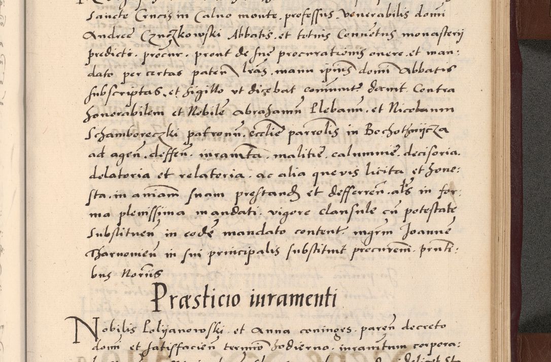 Zdjęcie nr 327 dla obiektu archiwalnego: Acta actorum causarum, sententiarum tam diffinitivarum quam interlocutoriarum et obligationum, quietationum ac constitutionum procuratorum coram reverendo domino Petro Mischkowsky Gneznensi et Cracoviensi canonico vicarique in spiritualibus Cracoviensi generali ad annum Domini MDLᵐᵘᵐ, cuius indicio est octava, pontificatus post mortem sanctissimi in Christo patris et domini nostri domini Pauli divina providencia pape III anno XVIᵐᵒ defuncti vacante, Regni vero serennissimi principis et domini Sigismundi Augusti Dei gratia Regis Poloniae, Magni Ducis Litwaniae, Russie, Prussie, Mazowie etc. domini et haeredis, anno XXIᵒ foeliciter continuantur