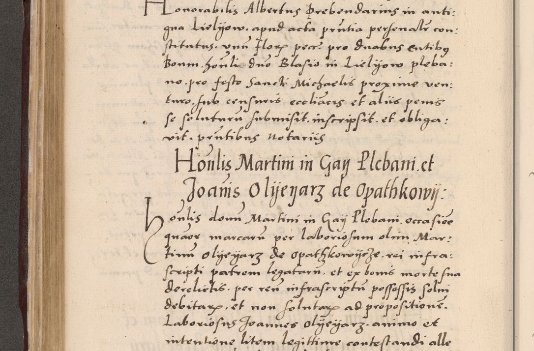 Zdjęcie nr 320 dla obiektu archiwalnego: Acta actorum causarum, sententiarum tam diffinitivarum quam interlocutoriarum et obligationum, quietationum ac constitutionum procuratorum coram reverendo domino Petro Mischkowsky Gneznensi et Cracoviensi canonico vicarique in spiritualibus Cracoviensi generali ad annum Domini MDLᵐᵘᵐ, cuius indicio est octava, pontificatus post mortem sanctissimi in Christo patris et domini nostri domini Pauli divina providencia pape III anno XVIᵐᵒ defuncti vacante, Regni vero serennissimi principis et domini Sigismundi Augusti Dei gratia Regis Poloniae, Magni Ducis Litwaniae, Russie, Prussie, Mazowie etc. domini et haeredis, anno XXIᵒ foeliciter continuantur