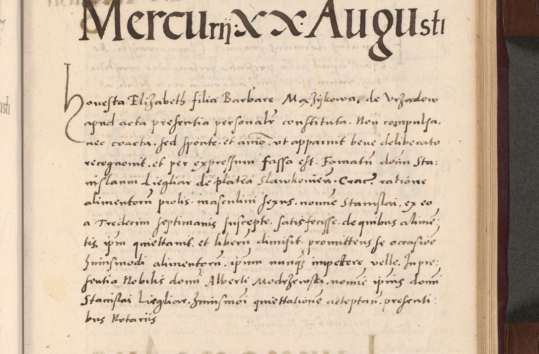 Zdjęcie nr 311 dla obiektu archiwalnego: Acta actorum causarum, sententiarum tam diffinitivarum quam interlocutoriarum et obligationum, quietationum ac constitutionum procuratorum coram reverendo domino Petro Mischkowsky Gneznensi et Cracoviensi canonico vicarique in spiritualibus Cracoviensi generali ad annum Domini MDLᵐᵘᵐ, cuius indicio est octava, pontificatus post mortem sanctissimi in Christo patris et domini nostri domini Pauli divina providencia pape III anno XVIᵐᵒ defuncti vacante, Regni vero serennissimi principis et domini Sigismundi Augusti Dei gratia Regis Poloniae, Magni Ducis Litwaniae, Russie, Prussie, Mazowie etc. domini et haeredis, anno XXIᵒ foeliciter continuantur