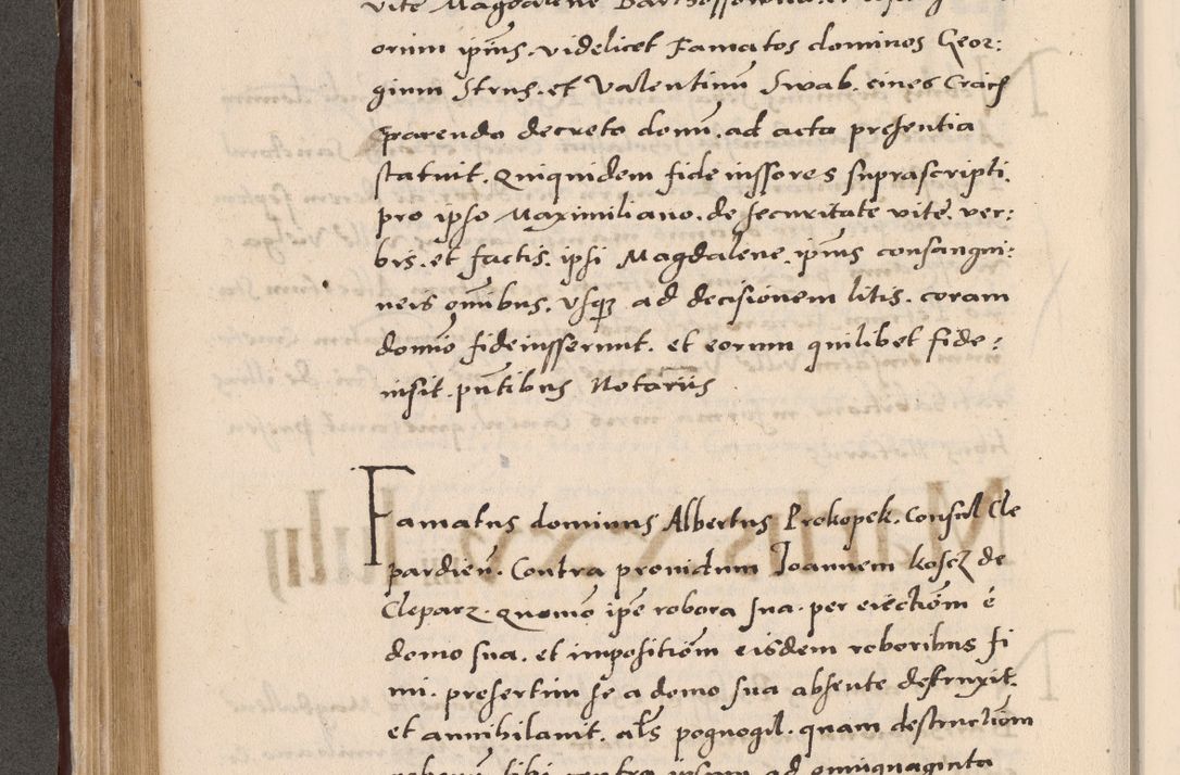 Zdjęcie nr 296 dla obiektu archiwalnego: Acta actorum causarum, sententiarum tam diffinitivarum quam interlocutoriarum et obligationum, quietationum ac constitutionum procuratorum coram reverendo domino Petro Mischkowsky Gneznensi et Cracoviensi canonico vicarique in spiritualibus Cracoviensi generali ad annum Domini MDLᵐᵘᵐ, cuius indicio est octava, pontificatus post mortem sanctissimi in Christo patris et domini nostri domini Pauli divina providencia pape III anno XVIᵐᵒ defuncti vacante, Regni vero serennissimi principis et domini Sigismundi Augusti Dei gratia Regis Poloniae, Magni Ducis Litwaniae, Russie, Prussie, Mazowie etc. domini et haeredis, anno XXIᵒ foeliciter continuantur