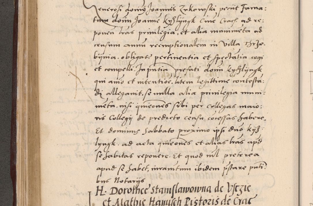 Zdjęcie nr 268 dla obiektu archiwalnego: Acta actorum causarum, sententiarum tam diffinitivarum quam interlocutoriarum et obligationum, quietationum ac constitutionum procuratorum coram reverendo domino Petro Mischkowsky Gneznensi et Cracoviensi canonico vicarique in spiritualibus Cracoviensi generali ad annum Domini MDLᵐᵘᵐ, cuius indicio est octava, pontificatus post mortem sanctissimi in Christo patris et domini nostri domini Pauli divina providencia pape III anno XVIᵐᵒ defuncti vacante, Regni vero serennissimi principis et domini Sigismundi Augusti Dei gratia Regis Poloniae, Magni Ducis Litwaniae, Russie, Prussie, Mazowie etc. domini et haeredis, anno XXIᵒ foeliciter continuantur