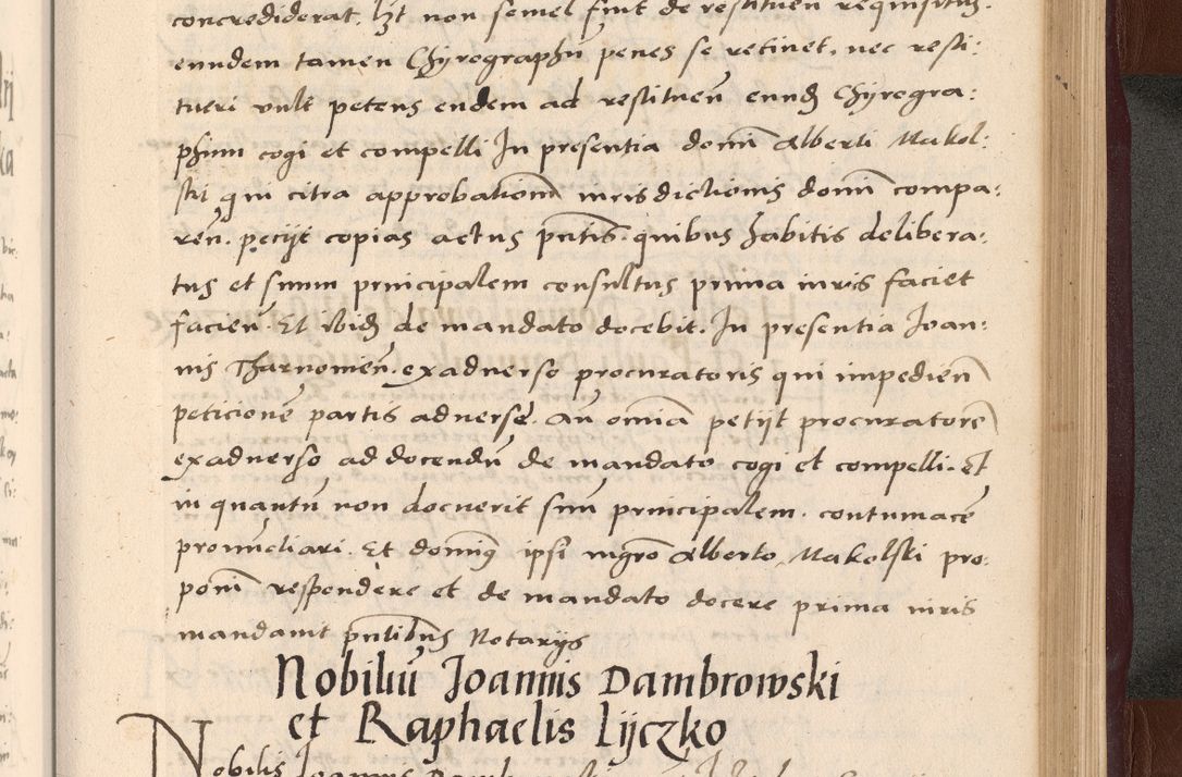 Zdjęcie nr 235 dla obiektu archiwalnego: Acta actorum causarum, sententiarum tam diffinitivarum quam interlocutoriarum et obligationum, quietationum ac constitutionum procuratorum coram reverendo domino Petro Mischkowsky Gneznensi et Cracoviensi canonico vicarique in spiritualibus Cracoviensi generali ad annum Domini MDLᵐᵘᵐ, cuius indicio est octava, pontificatus post mortem sanctissimi in Christo patris et domini nostri domini Pauli divina providencia pape III anno XVIᵐᵒ defuncti vacante, Regni vero serennissimi principis et domini Sigismundi Augusti Dei gratia Regis Poloniae, Magni Ducis Litwaniae, Russie, Prussie, Mazowie etc. domini et haeredis, anno XXIᵒ foeliciter continuantur