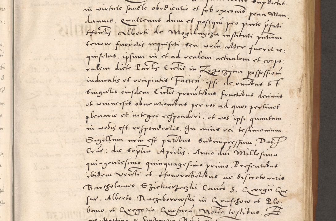 Zdjęcie nr 21 dla obiektu archiwalnego: Acta actorum causarum, sentenciarum tam diffinitivarum quam interloquutoriarum, decretorum, obligationum, quietationum et constitucionum procuratorum coram reverendo domino Bartholomeo Ganthkowsky cancellario Gnesnensi, archidiacono et reverendissimi in Christo patris domini Andree Dei gratia episcopi Cracoviensis vicario in spiritualibus generali Cracoviensi ad annum Domini millesimum quingentesimum quingentesimum primum, cuius indictio nona, pontificatus sanctissimi in Christo patris domini Julii divina providencia pape tercii, annus secundus (sic!) felici omine incipiutur.