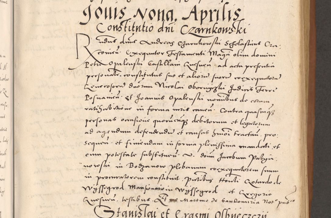 Zdjęcie nr 23 dla obiektu archiwalnego: Acta actorum causarum, sentenciarum tam diffinitivarum quam interloquutoriarum, decretorum, obligationum, quietationum et constitucionum procuratorum coram reverendo domino Bartholomeo Ganthkowsky cancellario Gnesnensi, archidiacono et reverendissimi in Christo patris domini Andree Dei gratia episcopi Cracoviensis vicario in spiritualibus generali Cracoviensi ad annum Domini millesimum quingentesimum quingentesimum primum, cuius indictio nona, pontificatus sanctissimi in Christo patris domini Julii divina providencia pape tercii, annus secundus (sic!) felici omine incipiutur.
