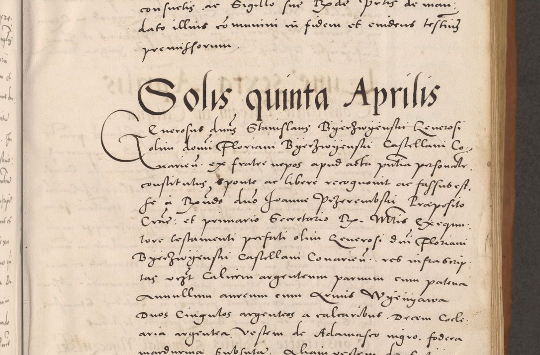 Zdjęcie nr 15 dla obiektu archiwalnego: Acta actorum causarum, sentenciarum tam diffinitivarum quam interloquutoriarum, decretorum, obligationum, quietationum et constitucionum procuratorum coram reverendo domino Bartholomeo Ganthkowsky cancellario Gnesnensi, archidiacono et reverendissimi in Christo patris domini Andree Dei gratia episcopi Cracoviensis vicario in spiritualibus generali Cracoviensi ad annum Domini millesimum quingentesimum quingentesimum primum, cuius indictio nona, pontificatus sanctissimi in Christo patris domini Julii divina providencia pape tercii, annus secundus (sic!) felici omine incipiutur.