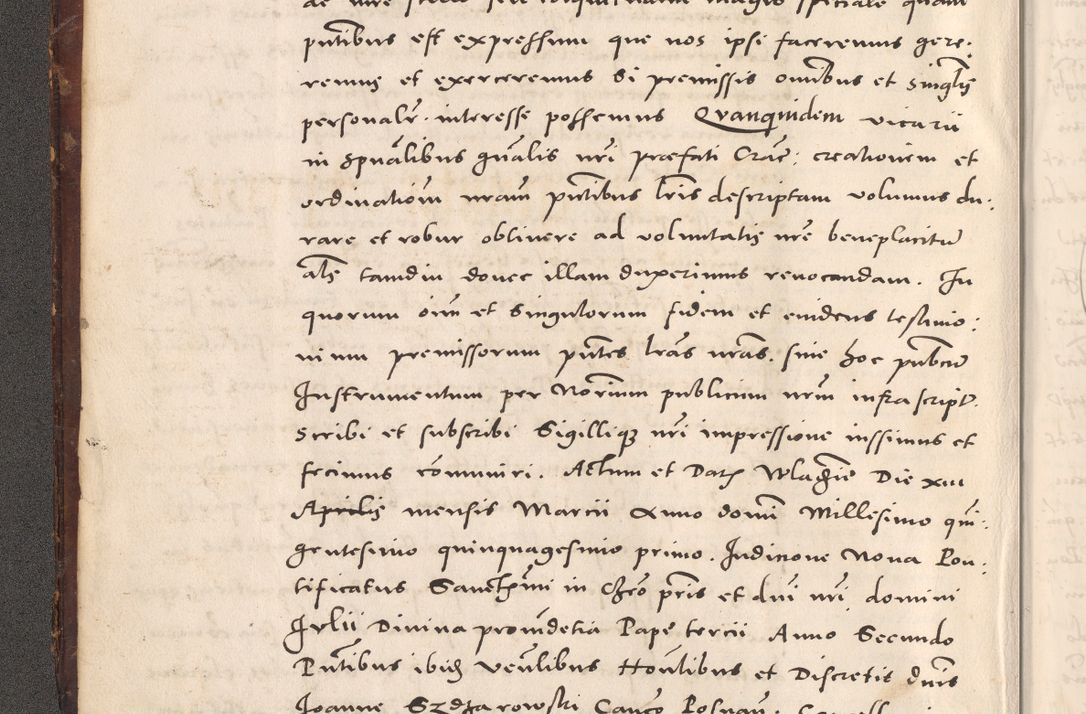 Zdjęcie nr 14 dla obiektu archiwalnego: Acta actorum causarum, sentenciarum tam diffinitivarum quam interloquutoriarum, decretorum, obligationum, quietationum et constitucionum procuratorum coram reverendo domino Bartholomeo Ganthkowsky cancellario Gnesnensi, archidiacono et reverendissimi in Christo patris domini Andree Dei gratia episcopi Cracoviensis vicario in spiritualibus generali Cracoviensi ad annum Domini millesimum quingentesimum quingentesimum primum, cuius indictio nona, pontificatus sanctissimi in Christo patris domini Julii divina providencia pape tercii, annus secundus (sic!) felici omine incipiutur.