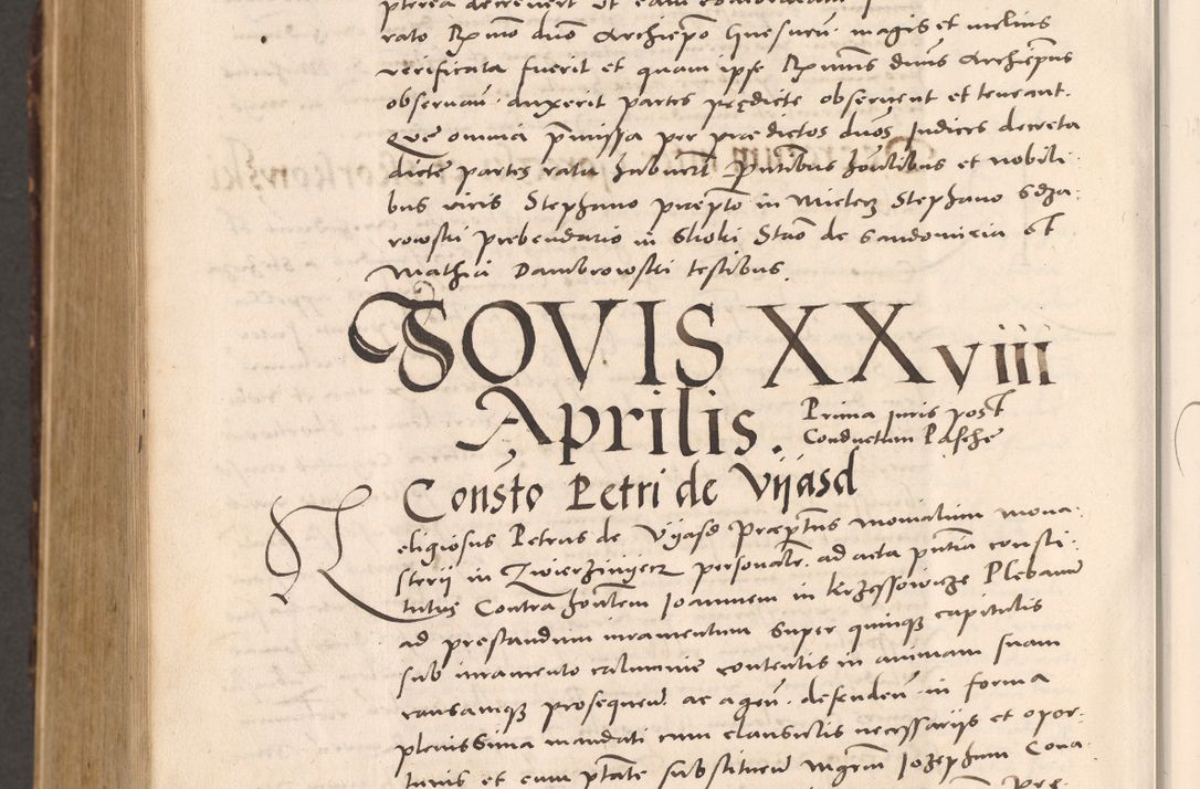 Zdjęcie nr 1172 dla obiektu archiwalnego: Acta actorum causarum, sentenciarum tam diffinitivarum quam interloquutoriarum, decretorum, obligationum, quietationum et constitucionum procuratorum coram reverendo domino Bartholomeo Ganthkowsky cancellario Gnesnensi, archidiacono et reverendissimi in Christo patris domini Andree Dei gratia episcopi Cracoviensis vicario in spiritualibus generali Cracoviensi ad annum Domini millesimum quingentesimum quingentesimum primum, cuius indictio nona, pontificatus sanctissimi in Christo patris domini Julii divina providencia pape tercii, annus secundus (sic!) felici omine incipiutur.