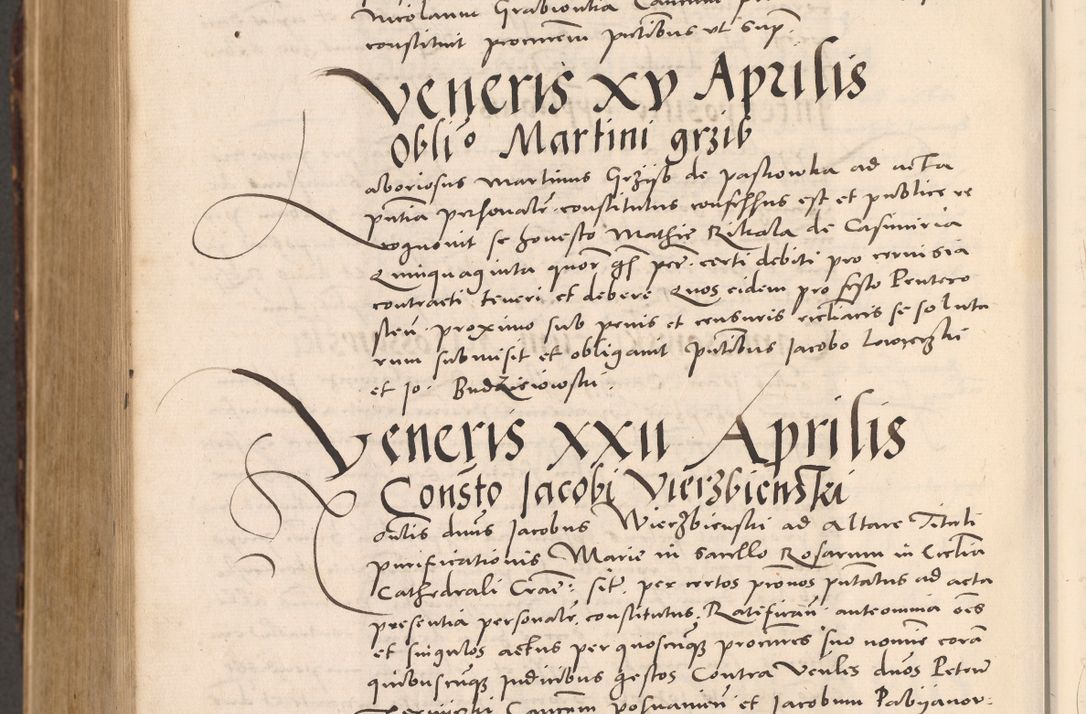 Zdjęcie nr 1164 dla obiektu archiwalnego: Acta actorum causarum, sentenciarum tam diffinitivarum quam interloquutoriarum, decretorum, obligationum, quietationum et constitucionum procuratorum coram reverendo domino Bartholomeo Ganthkowsky cancellario Gnesnensi, archidiacono et reverendissimi in Christo patris domini Andree Dei gratia episcopi Cracoviensis vicario in spiritualibus generali Cracoviensi ad annum Domini millesimum quingentesimum quingentesimum primum, cuius indictio nona, pontificatus sanctissimi in Christo patris domini Julii divina providencia pape tercii, annus secundus (sic!) felici omine incipiutur.