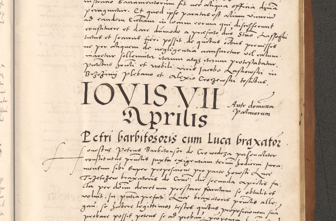 Zdjęcie nr 1145 dla obiektu archiwalnego: Acta actorum causarum, sentenciarum tam diffinitivarum quam interloquutoriarum, decretorum, obligationum, quietationum et constitucionum procuratorum coram reverendo domino Bartholomeo Ganthkowsky cancellario Gnesnensi, archidiacono et reverendissimi in Christo patris domini Andree Dei gratia episcopi Cracoviensis vicario in spiritualibus generali Cracoviensi ad annum Domini millesimum quingentesimum quingentesimum primum, cuius indictio nona, pontificatus sanctissimi in Christo patris domini Julii divina providencia pape tercii, annus secundus (sic!) felici omine incipiutur.