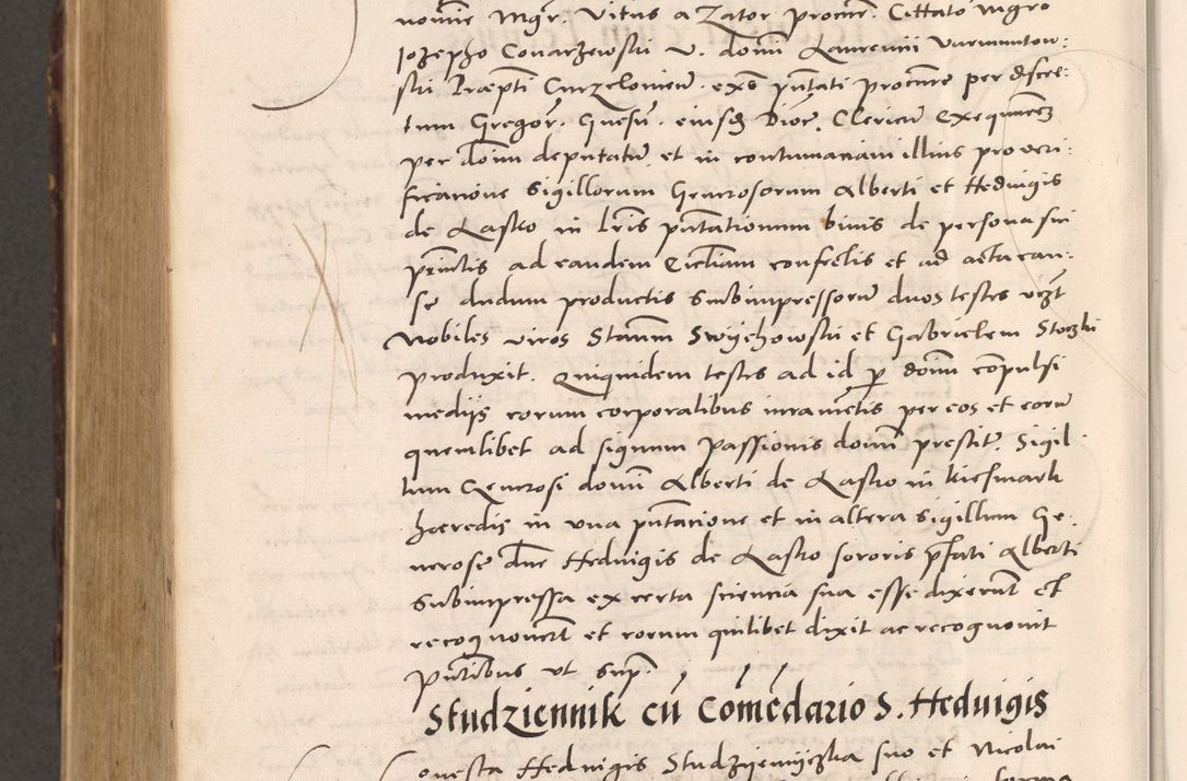 Zdjęcie nr 1068 dla obiektu archiwalnego: Acta actorum causarum, sentenciarum tam diffinitivarum quam interloquutoriarum, decretorum, obligationum, quietationum et constitucionum procuratorum coram reverendo domino Bartholomeo Ganthkowsky cancellario Gnesnensi, archidiacono et reverendissimi in Christo patris domini Andree Dei gratia episcopi Cracoviensis vicario in spiritualibus generali Cracoviensi ad annum Domini millesimum quingentesimum quingentesimum primum, cuius indictio nona, pontificatus sanctissimi in Christo patris domini Julii divina providencia pape tercii, annus secundus (sic!) felici omine incipiutur.