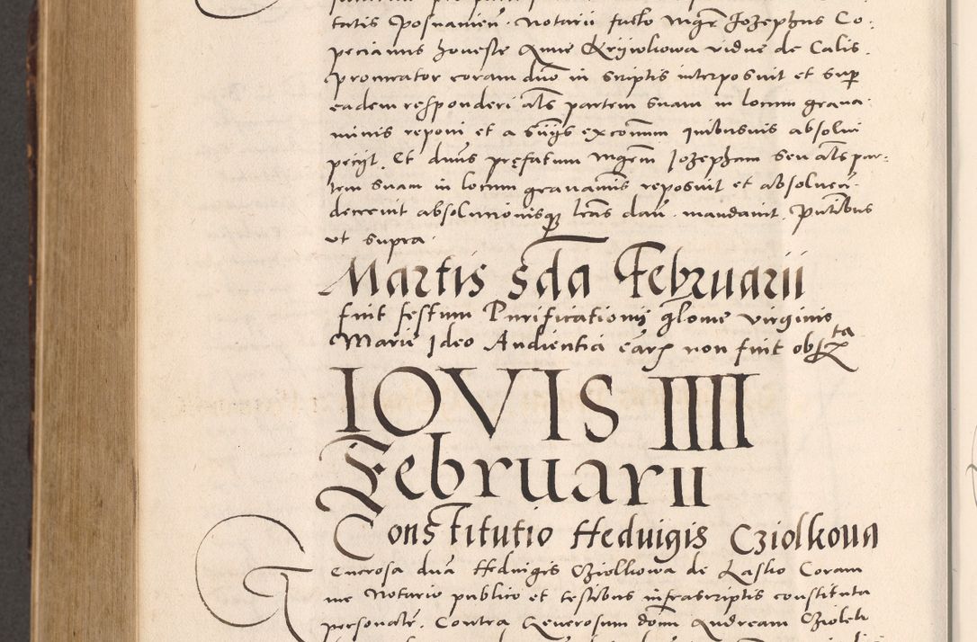 Zdjęcie nr 978 dla obiektu archiwalnego: Acta actorum causarum, sentenciarum tam diffinitivarum quam interloquutoriarum, decretorum, obligationum, quietationum et constitucionum procuratorum coram reverendo domino Bartholomeo Ganthkowsky cancellario Gnesnensi, archidiacono et reverendissimi in Christo patris domini Andree Dei gratia episcopi Cracoviensis vicario in spiritualibus generali Cracoviensi ad annum Domini millesimum quingentesimum quingentesimum primum, cuius indictio nona, pontificatus sanctissimi in Christo patris domini Julii divina providencia pape tercii, annus secundus (sic!) felici omine incipiutur.
