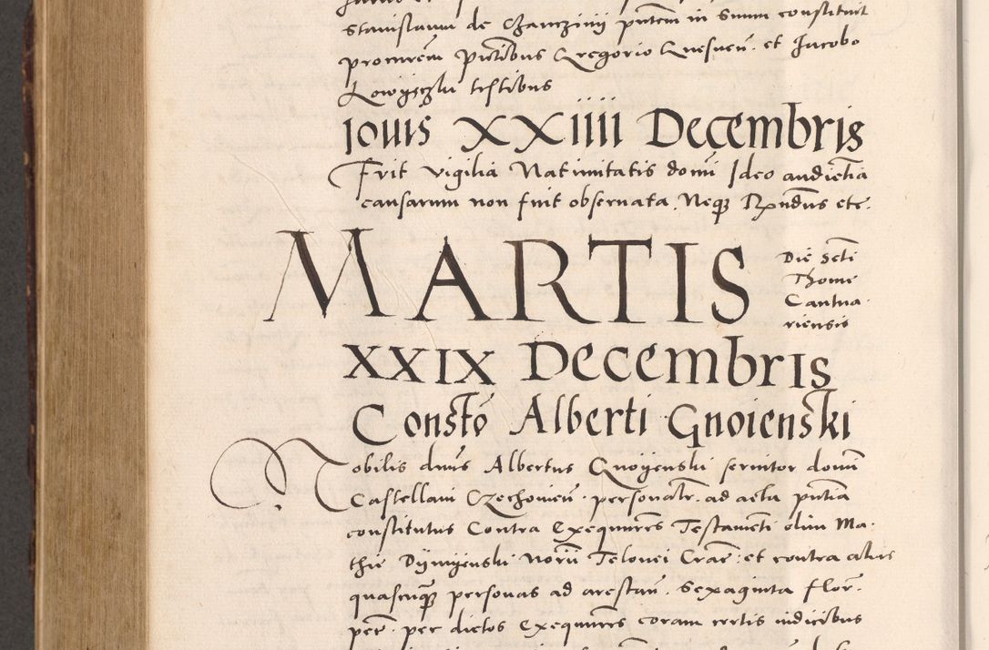 Zdjęcie nr 892 dla obiektu archiwalnego: Acta actorum causarum, sentenciarum tam diffinitivarum quam interloquutoriarum, decretorum, obligationum, quietationum et constitucionum procuratorum coram reverendo domino Bartholomeo Ganthkowsky cancellario Gnesnensi, archidiacono et reverendissimi in Christo patris domini Andree Dei gratia episcopi Cracoviensis vicario in spiritualibus generali Cracoviensi ad annum Domini millesimum quingentesimum quingentesimum primum, cuius indictio nona, pontificatus sanctissimi in Christo patris domini Julii divina providencia pape tercii, annus secundus (sic!) felici omine incipiutur.