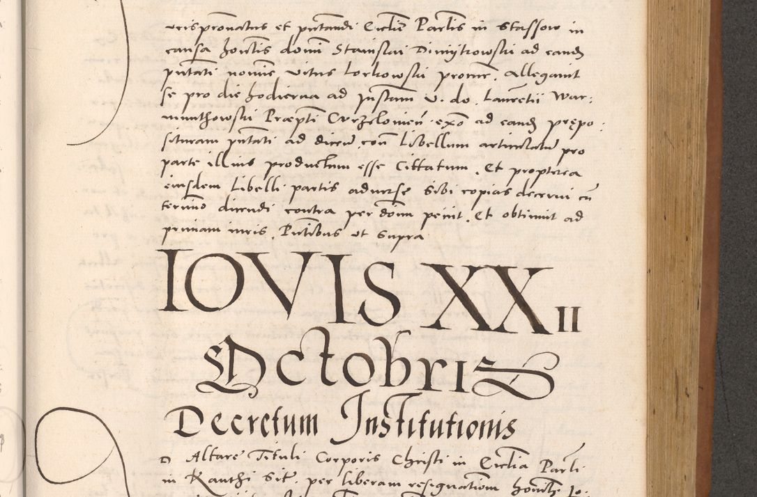 Zdjęcie nr 691 dla obiektu archiwalnego: Acta actorum causarum, sentenciarum tam diffinitivarum quam interloquutoriarum, decretorum, obligationum, quietationum et constitucionum procuratorum coram reverendo domino Bartholomeo Ganthkowsky cancellario Gnesnensi, archidiacono et reverendissimi in Christo patris domini Andree Dei gratia episcopi Cracoviensis vicario in spiritualibus generali Cracoviensi ad annum Domini millesimum quingentesimum quingentesimum primum, cuius indictio nona, pontificatus sanctissimi in Christo patris domini Julii divina providencia pape tercii, annus secundus (sic!) felici omine incipiutur.