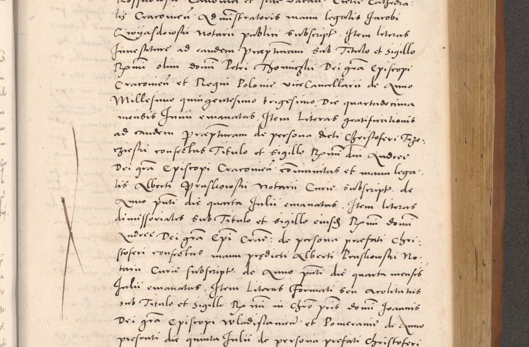 Zdjęcie nr 649 dla obiektu archiwalnego: Acta actorum causarum, sentenciarum tam diffinitivarum quam interloquutoriarum, decretorum, obligationum, quietationum et constitucionum procuratorum coram reverendo domino Bartholomeo Ganthkowsky cancellario Gnesnensi, archidiacono et reverendissimi in Christo patris domini Andree Dei gratia episcopi Cracoviensis vicario in spiritualibus generali Cracoviensi ad annum Domini millesimum quingentesimum quingentesimum primum, cuius indictio nona, pontificatus sanctissimi in Christo patris domini Julii divina providencia pape tercii, annus secundus (sic!) felici omine incipiutur.